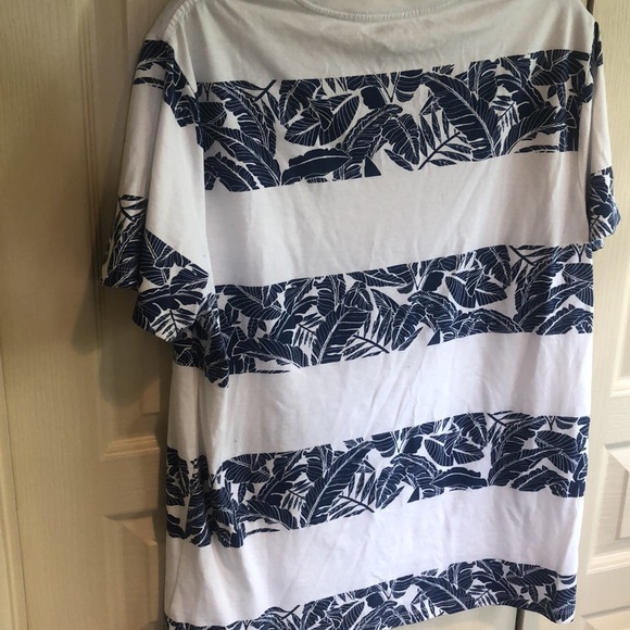 Old Navy Womans Blue Flower Print and White Stripe Jersey Size L - Picture 4 of 5